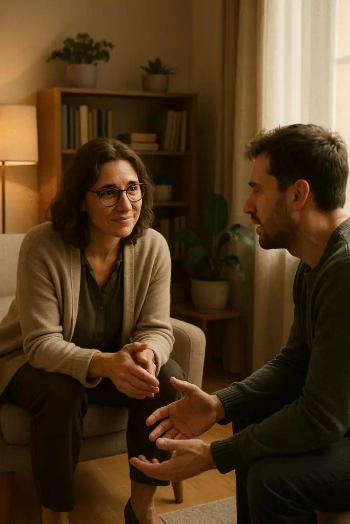 Psicóloga e paciente no consultório